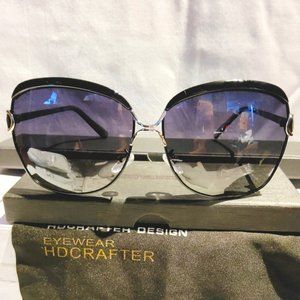 Women's Sunglasses Polarized 60mm Black/Silver Frameless 100%UV Protection